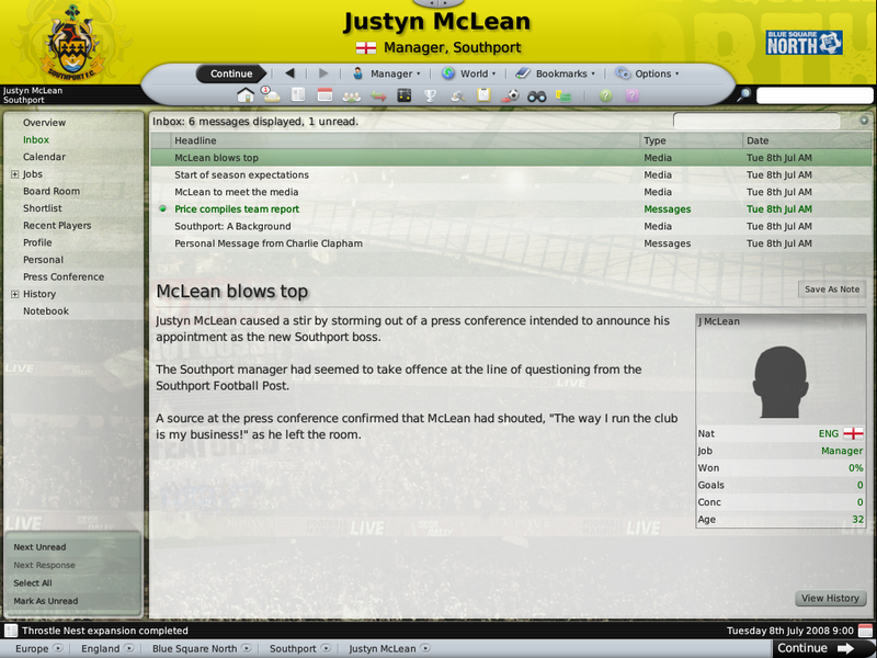 Illustration for article titled Football Manager 2009 PSP & Mac Screens